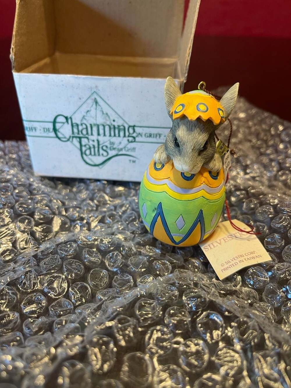 Charming Tails Peek-a-Boo Mouse in Easter Egg Ornament 89753